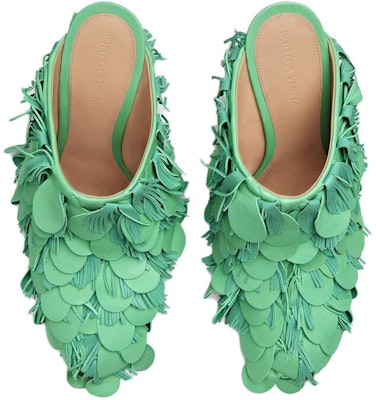 (Women) Bottega Veneta Round-Toe High Heel Mules 'Green Leather' 763781VBSD03978 Shop (Women) Bottega Veneta Round-Toe High Heel Mules 'Green Leather' 763781VBSD03978
