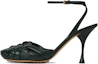 Buy (W) Bottega Veneta Runde Zehen Schnalle High Heel 9cm ''Schwarzes Nappa'' 741004VBSD04615