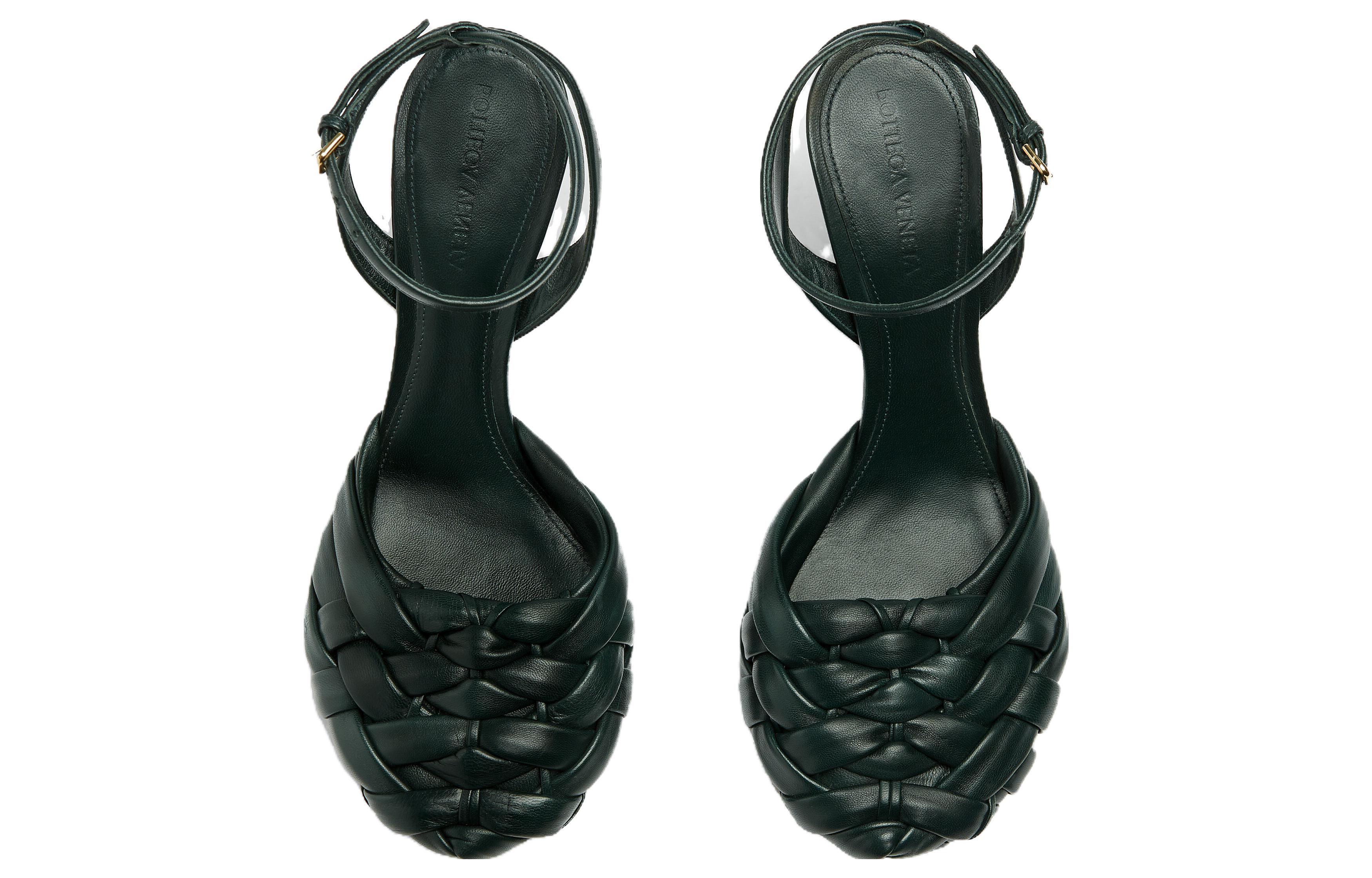 Lookbook (W) Bottega Veneta Runde Zehen Schnalle High Heel 9cm ''Schwarzes Nappa'' 741004VBSD04615