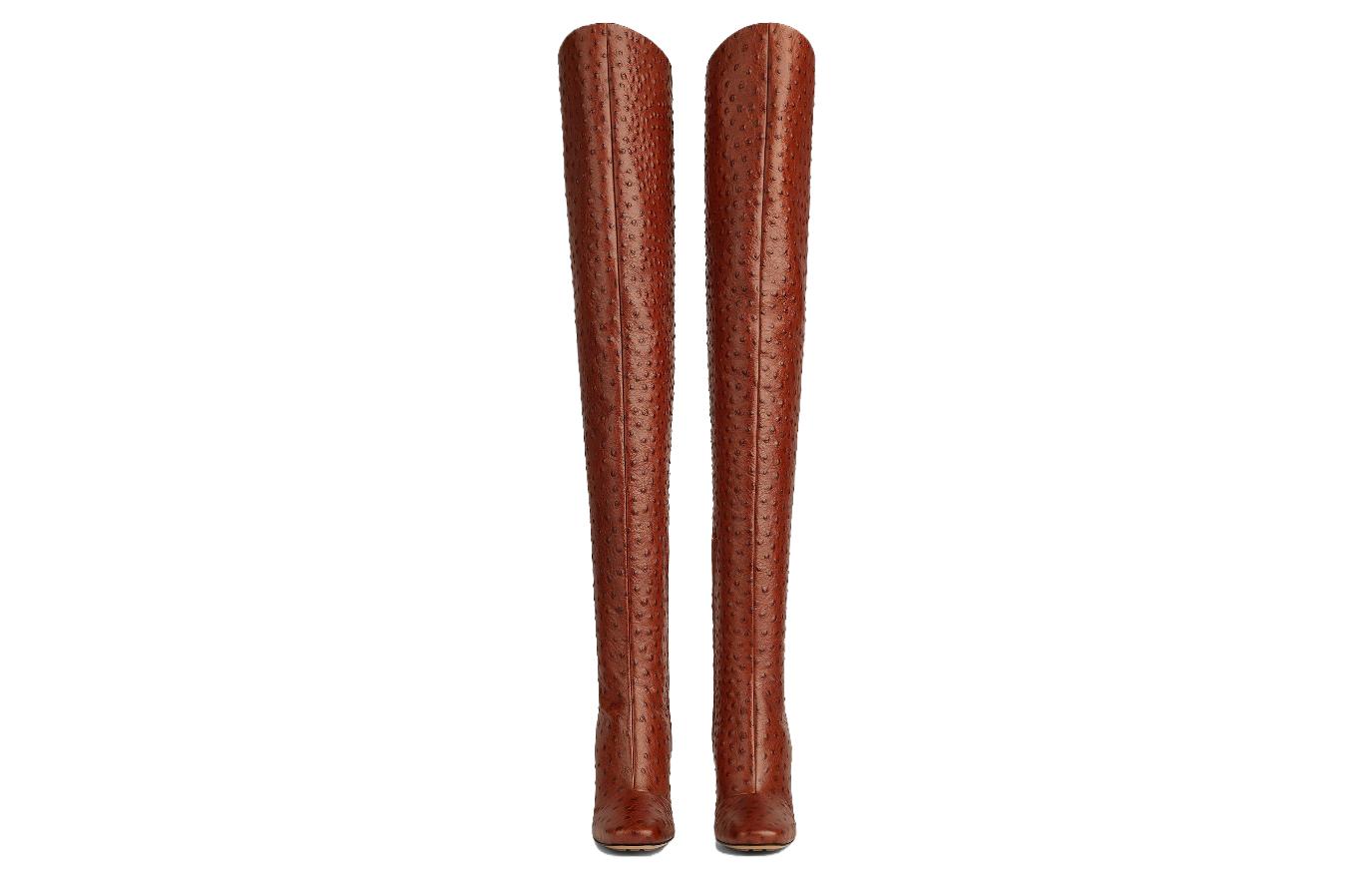 (W) Bottega Veneta Round Toe Calfskin Over-The-Knee Boots 'Burnt Orange' 圖 3