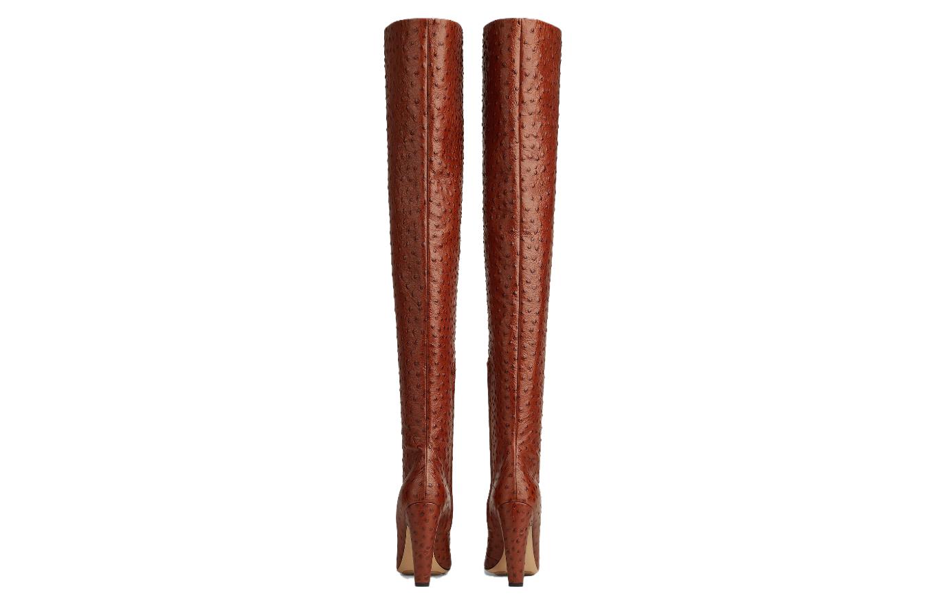 (W) Bottega Veneta Round Toe Calfskin Over-The-Knee Boots 'Burnt Orange' 圖 4