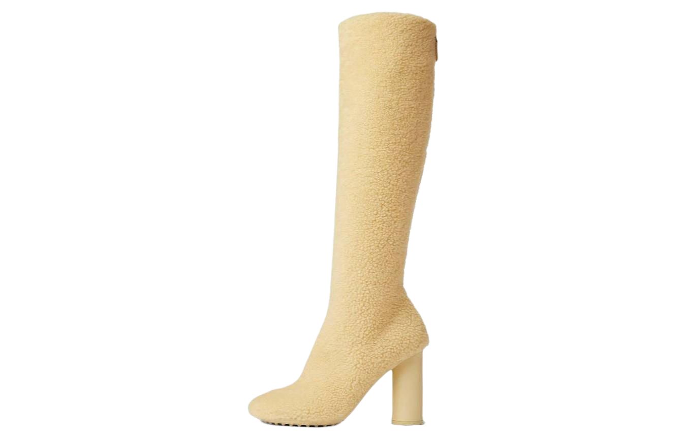 (W) Bottega Veneta Round Toe High-Top Boot 'Beige Velvet'