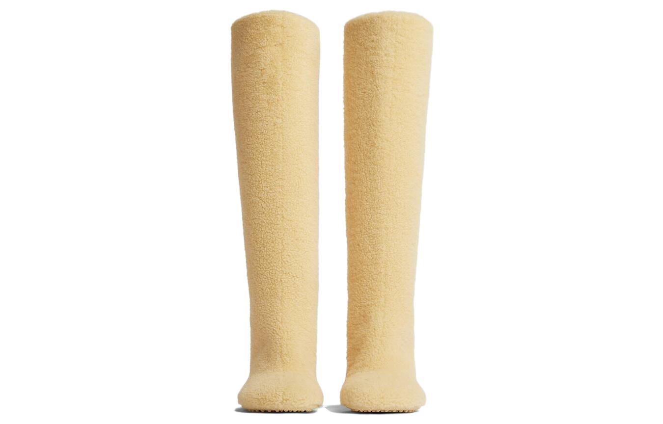 (W) Bottega Veneta Round Toe High-Top Boot 'Beige Velvet' 圖 3