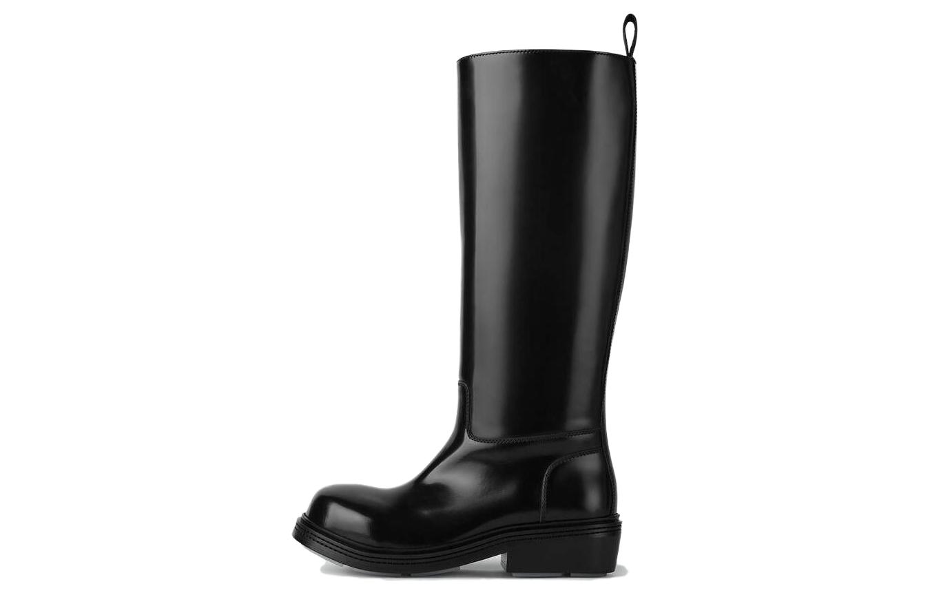 (W) Bottega Veneta Round Toe High-Top Boot 'Black Leather'