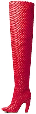 (Women) Bottega Veneta Round Toe High Heel Over-The-Knee Boots 'Red' 756275V2EH05811 Buy (Women) Bottega Veneta Round Toe High Heel Over-The-Knee Boots 'Red' 756275V2EH05811
