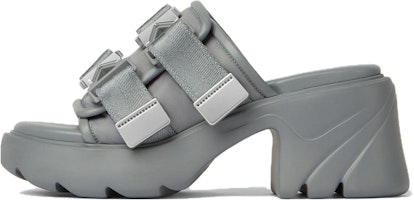 (Women) Bottega Veneta Round Toe High Heel Slide 'Grey' 690033V0DS21268 (Women) Bottega Veneta Round Toe High Heel Slide 'Grey' 690033V0DS21268