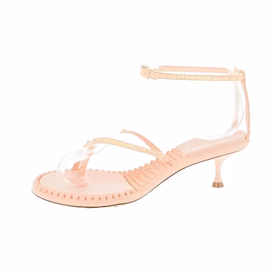 (W) Bottega Veneta Round Toe Open Flat Sandals 'Pink'