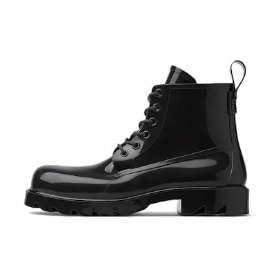 (W) Bottega Veneta Rubber Lace-Up Ankle Boot 'Black'