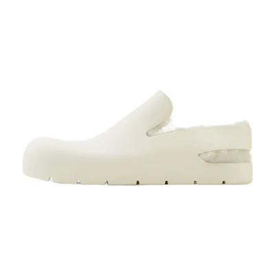 (W) Bottega Veneta Rubber Sole Mules 'White'