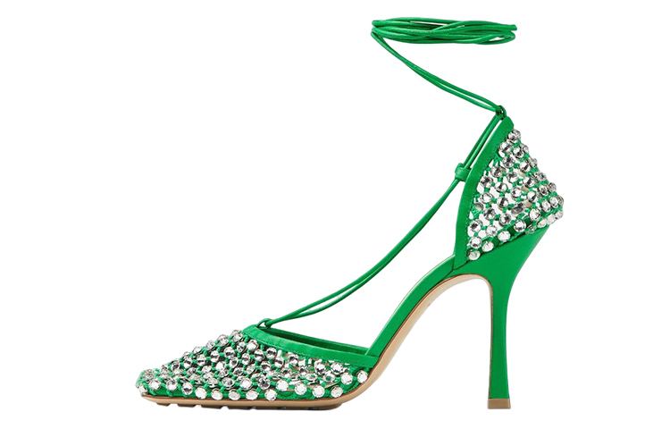 (Women) Bottega Veneta Sandal 'Green Crystal Embellishment' 667206V0GU13750