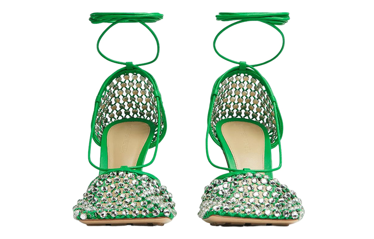 Order (W) Bottega Veneta Sandalen ''Groene Kristallen Versiering'' 667206V0GU13750