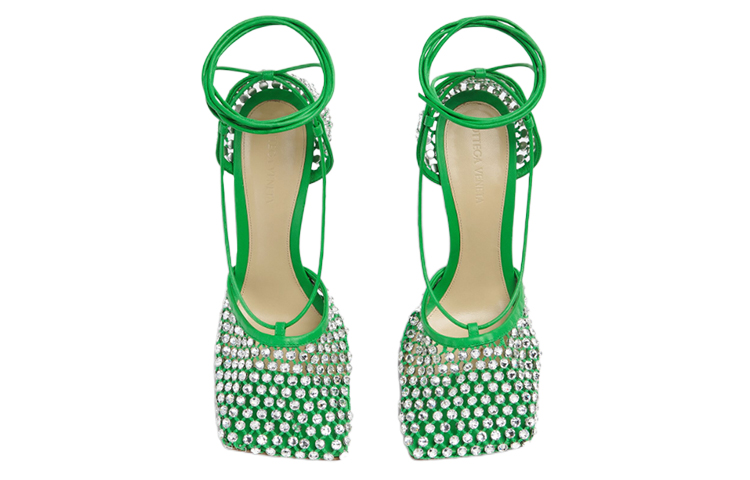Lookbook (W) Bottega Veneta Sandalen ''Groene Kristallen Versiering'' 667206V0GU13750