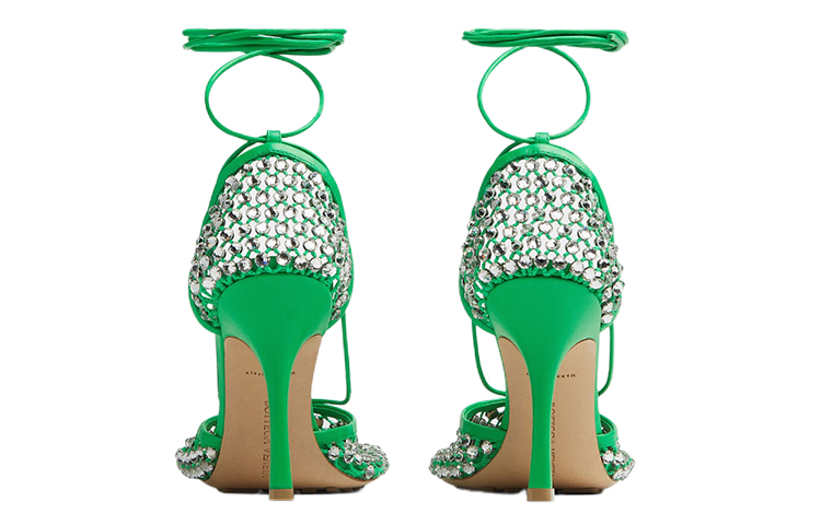 Shop (W) Bottega Veneta Sandalen ''Groene Kristallen Versiering'' 667206V0GU13750