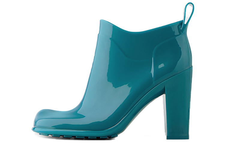 (W) Bottega Veneta Shine Rubber Ankle Boots Blue