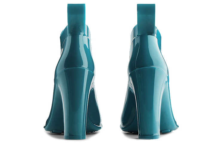 (W) Bottega Veneta Shine Rubber Ankle Boots Blue 圖 5