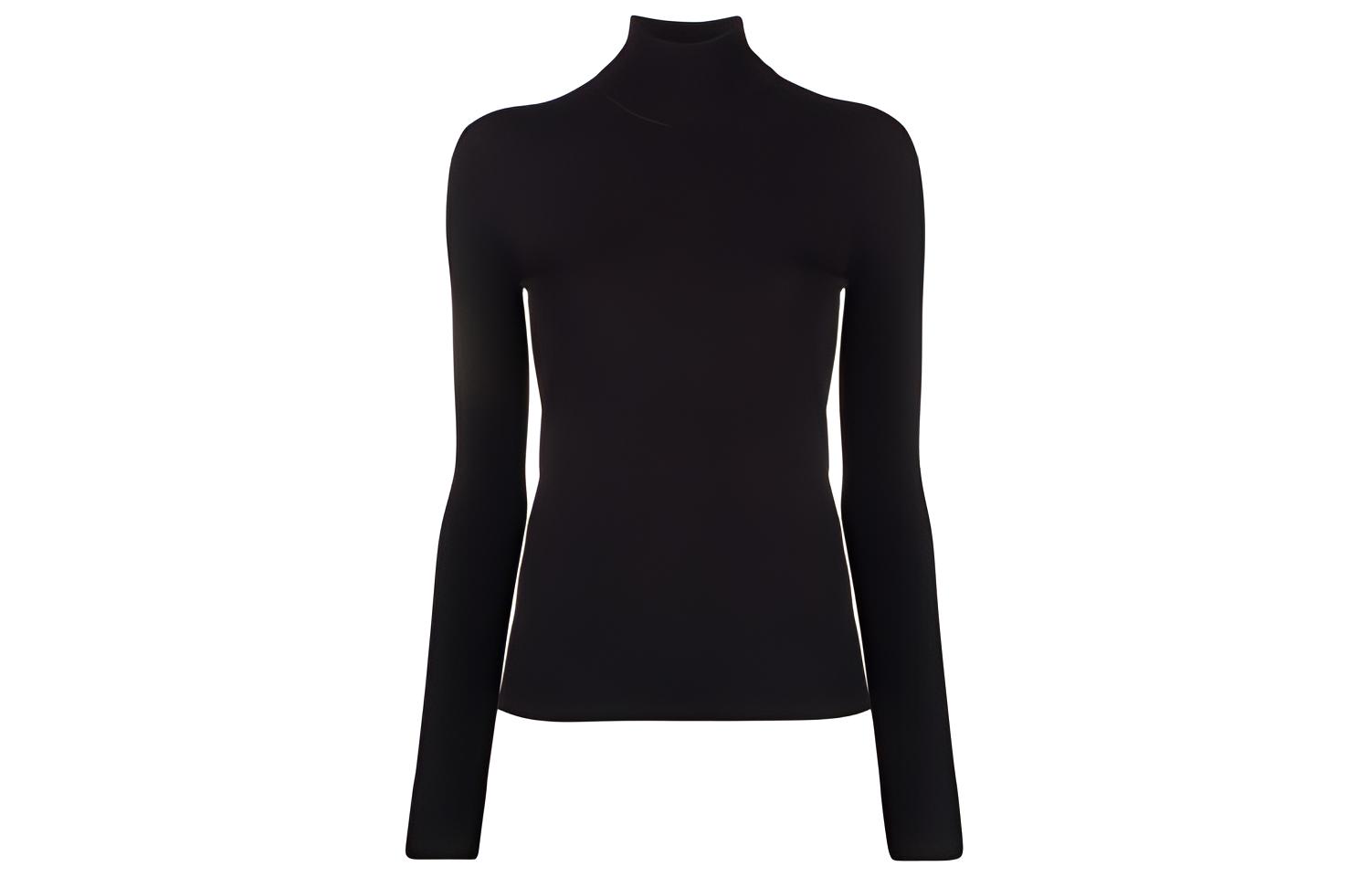 (Women) Bottega Veneta Solid Black Long-Sleeve Pullover Sweater 672720V09V01000