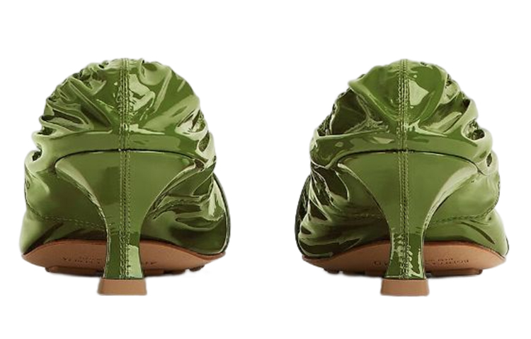 Purchase (W) ボッテガ・ヴェネタ 緑のパテントレザー&メタルバックル付ヒールミュール 708897V28Q03653