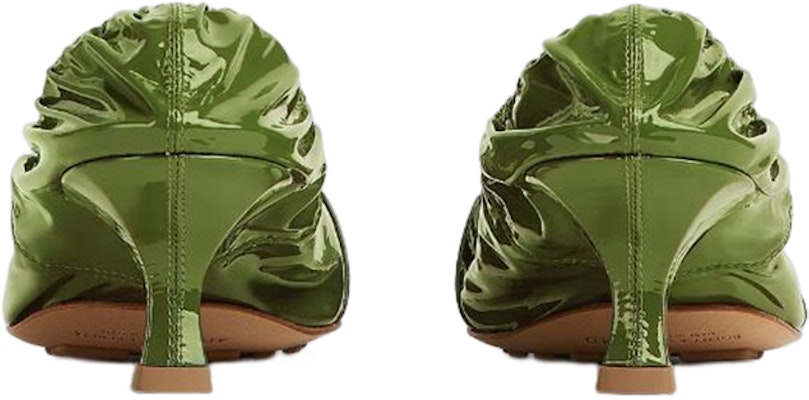 (W) ボッテガ・ヴェネタ 緑のパテントレザー&メタルバックル付ヒールミュール 708897V28Q03653 Purchase (W) ボッテガ・ヴェネタ 緑のパテントレザー&メタルバックル付ヒールミュール 708897V28Q03653