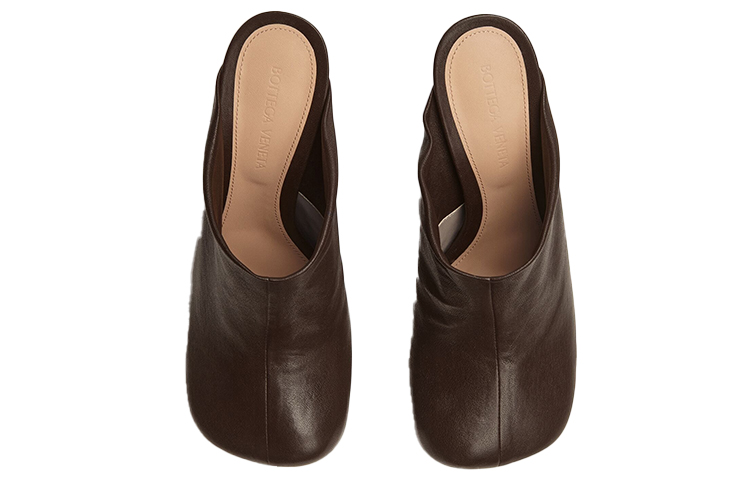 (W) Bottega Veneta Square-Toe Leather High-Heel 'Brown' 圖 3