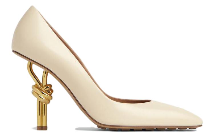 Order 葆蝶家皮革方頭套腳細跟高跟鞋 9公分 女款 白色