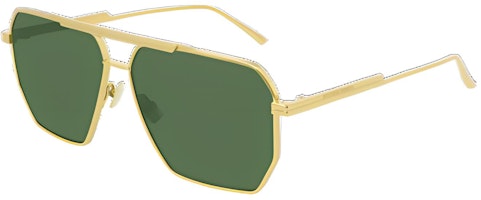 (Women) Bottega Veneta Square Sunglasses Women Gold BV1012S004 (Women) Bottega Veneta Square Sunglasses Women Gold BV1012S004