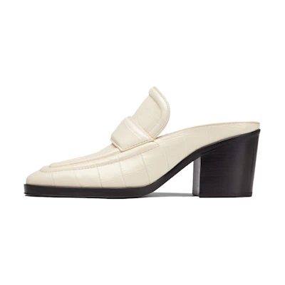 (W) Bottega Veneta Square Toe Block Heel 'White'