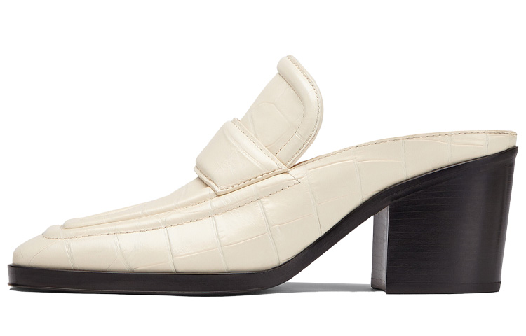 (Women) Bottega Veneta Square Toe Block Heel 'White' 651366V0G809031