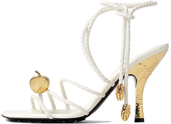 (Women) Bottega Veneta Square Toe High-Heeled Open-Toe Slide Sandals 'White' 763795VBSDE9013 Buy (Women) Bottega Veneta Square Toe High-Heeled Open-Toe Slide Sandals 'White' 763795VBSDE9013