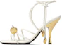 Buy (Women) Bottega Veneta Square Toe High-Heeled Open-Toe Slide Sandals 'White' 763795VBSDE9013