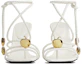 Order (Women) Bottega Veneta Square Toe High-Heeled Open-Toe Slide Sandals 'White' 763795VBSDE9013