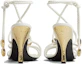 Lookbook (Women) Bottega Veneta Square Toe High-Heeled Open-Toe Slide Sandals 'White' 763795VBSDE9013