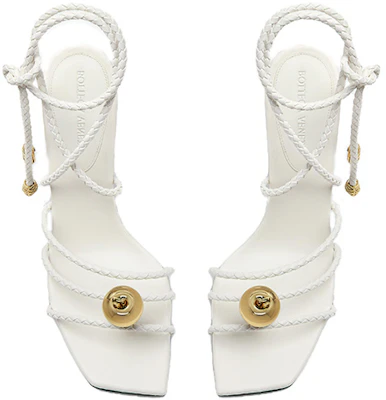 (Women) Bottega Veneta Square Toe High-Heeled Open-Toe Slide Sandals 'White' 763795VBSDE9013 Shop (Women) Bottega Veneta Square Toe High-Heeled Open-Toe Slide Sandals 'White' 763795VBSDE9013