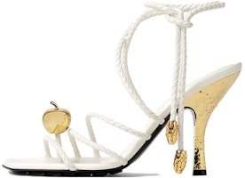 (Women) Bottega Veneta Square Toe High-Heeled Open-Toe Slide Sandals 'White' 763795VBSDE9013 (Women) Bottega Veneta Square Toe High-Heeled Open-Toe Slide Sandals 'White' 763795VBSDE9013