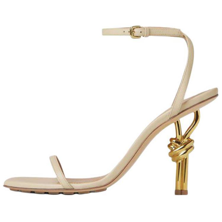 (Women) Bottega Veneta Square Toe Leather Slide Sandals 'White' 775470V3VN09031