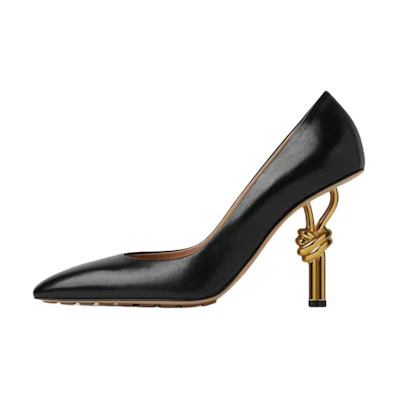 (W) Bottega Veneta Square Toe Mule Stiletto 'Black'