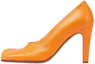 Buy (Women) Bottega Veneta Square Toe Stiletto Mules 'Orange Leather' 690050VBSO07593