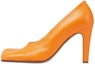 Buy (W) Bottega Veneta Square Toe Stiletto Mules 'Kulit Jingga' 690050VBSO07593