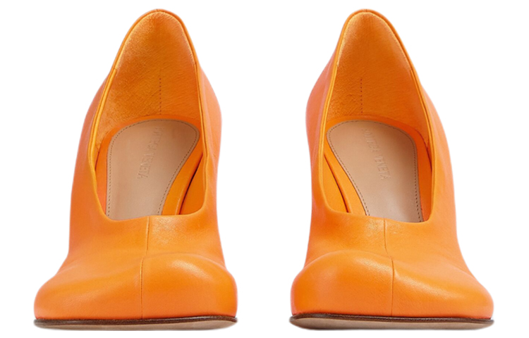 Order (Women) Bottega Veneta Square Toe Stiletto Mules 'Orange Leather' 690050VBSO07593