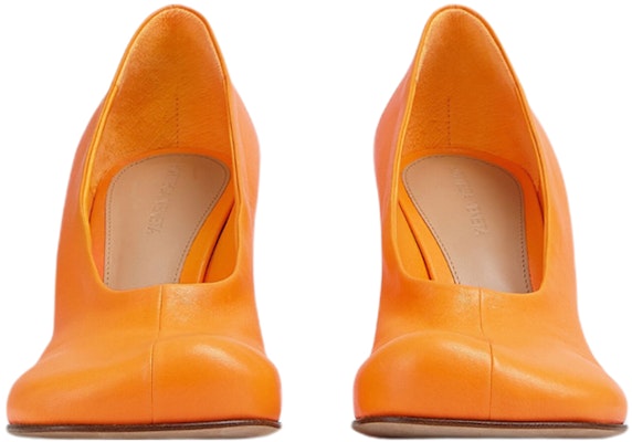 (Women) Bottega Veneta Square Toe Stiletto Mules 'Orange Leather' 690050VBSO07593 Order (Women) Bottega Veneta Square Toe Stiletto Mules 'Orange Leather' 690050VBSO07593