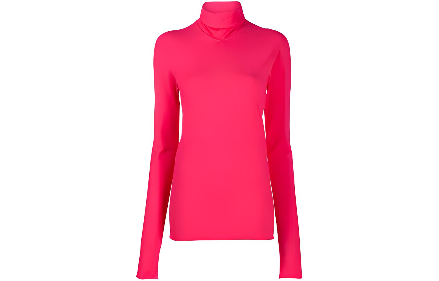 (Women) Bottega Veneta SS21 Techno Turtleneck Slim Knit Top Women’s Pink 640821VKJK05521