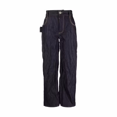 (Women) Bottega Veneta SS22 Blue High-Waisted Wide-Leg Loose Jeans. 696629V1VA03399
