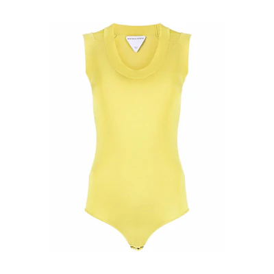 (Women) Bottega Veneta SS22 Knit Bodysuit Yellow 690091V1LS07275