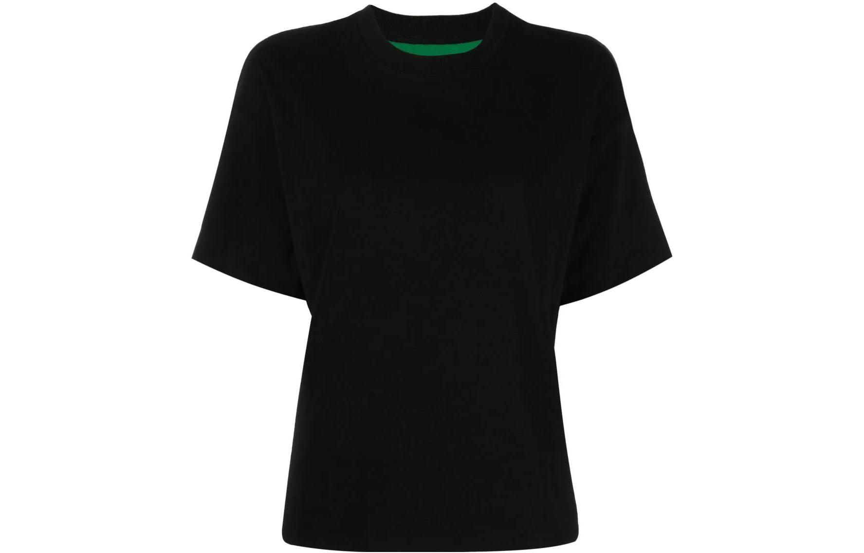 (Women) Bottega Veneta SS22 Black Solid Short Sleeve T-Shirt 702429V16E01063