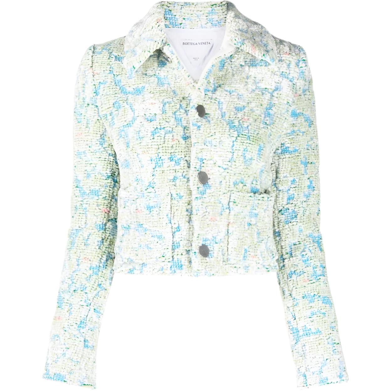 (Women) Bottega Veneta SS22 Green Faux Shearling Cropped Jacket 686158V1RR03948