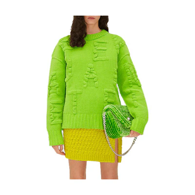 (Women) Bottega Veneta SS22 Green Knit Print Pullover Sweater 689711V1OX03048