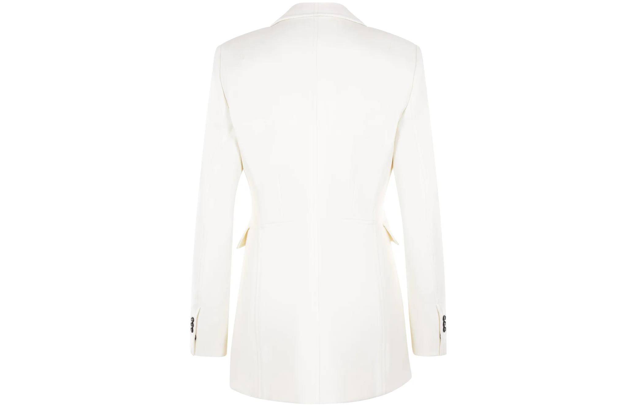 Lookbook (W) Bottega Veneta SS23 白色V領綁帶腰帶西裝外套. 739598V1HK09071