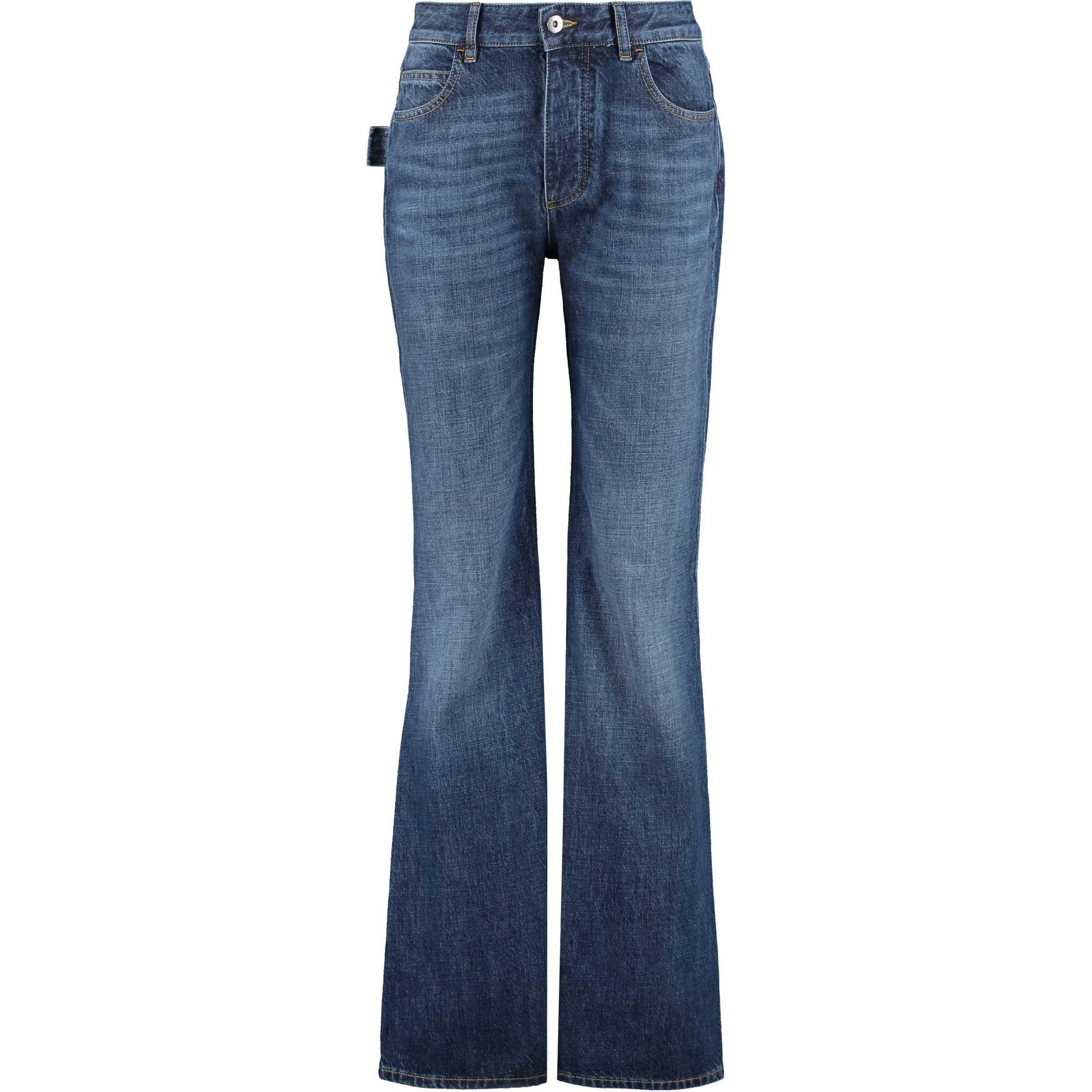 (Women) Bottega Veneta SS23 Blue Washed Mid-Rise Flare Jeans 722517V2EN04715