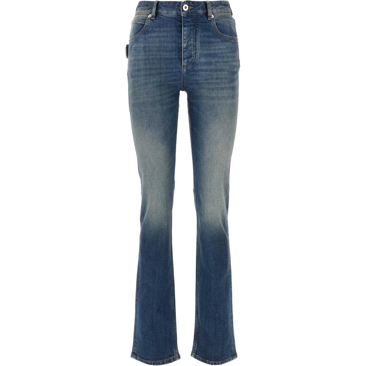 (Women) Bottega Veneta SS23 Blue Washed Slim-Fit Button Jeans 733464V2QY04715