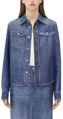 (Women) Bottega Veneta SS23 Indigo Washed Denim Long Sleeve Shirt Women. 737322V30K03399 Buy (Women) Bottega Veneta SS23 Indigo Washed Denim Long Sleeve Shirt Women. 737322V30K03399