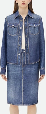 (Women) Bottega Veneta SS23 Indigo Washed Denim Long Sleeve Shirt Women. 737322V30K03399 Lookbook (Women) Bottega Veneta SS23 Indigo Washed Denim Long Sleeve Shirt Women. 737322V30K03399